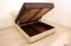 beige leather double storage bed