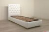 Modern capitonné single bed in white leather