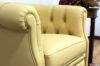 Yellow leather classic bedroom armchair armrests
