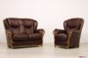 Classic leather living room with wooden frame