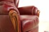 Wood armrest classic leather armchair