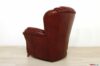 Behind classic wood and leather armchair