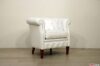 White leather bedroom armchair