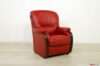 leather armchair with wood