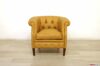 Yellow leather bedroom armchair