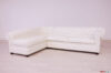 Chesterfield corner sofa with peninsula in ivory leather