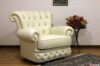 Luxury white leather armchair
