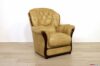 Classic leather and exposed wood armchair