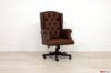 Brown office armchair in fine leather