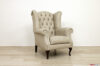 Ivory leather classic bergere armchair