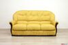 Classic 3-seater mustard yellow leather sofa