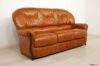 Classic 3-seater leather and exposed wood sofa