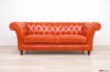 Winchester sofa in glossy orange leather