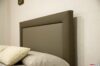 square design upholstered headboard bed