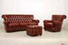 Classic high-backed living room in vintage leather