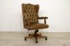 Classic wood and leather brown office armchair