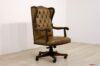 Vintage leather and wood office armchair