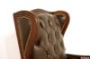 Classic wood and leather executive armchair with nails