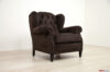 Brown microfiber reading armchair