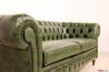 Original Chesterfield Sofa armrest in green leather