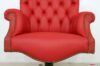 Comfortable red leather upholstered seat