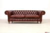 Rome Chesterfield sofa in hand-aged rust leather