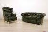 English green Chesterfield classic living room