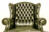 Back and ears with capitonné work of the bergere armchair