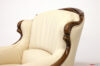 Detail of the high, wrap-around backrest