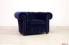Blue Chesterfield velvet armchair