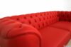 Red leather quilted sofa backrest