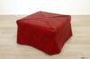 Red faux leather pouf bed