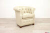 Ivory leather bedroom cockpit armchair