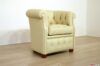 Small cockpit armchair in ivory leather