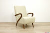 1950s armchair in removable fabric and wooden armrests