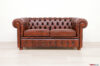 Chester 2-seater hand-aged rust leather sofa