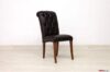 Dark brown leather upholstered capitonné Chesterfield chair