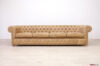 Chesterfield 4-seater leather writing pull up sofa light brown